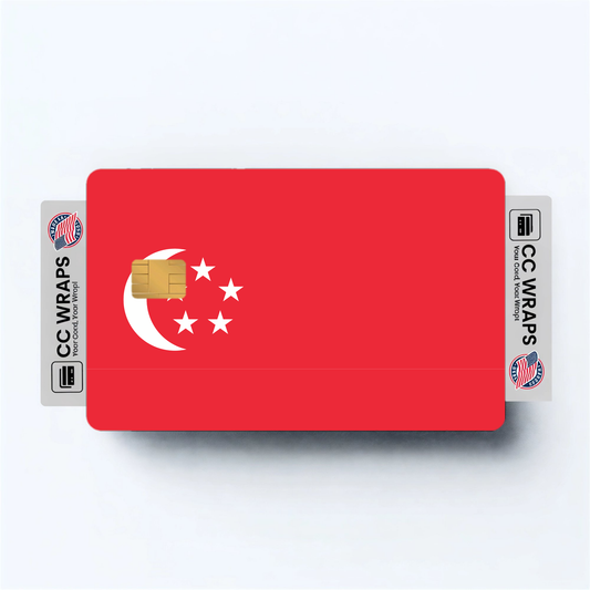 2PK Singapore Flag Credit Card Sticker Skin Vinyl Decal Protector