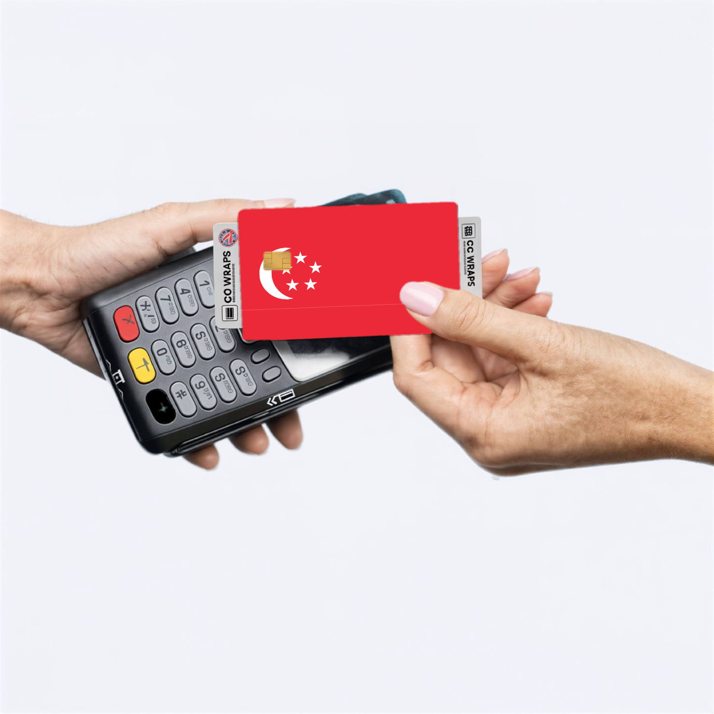 2PK Singapore Flag Credit Card Sticker Skin Vinyl Decal Protector
