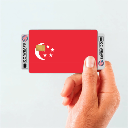 2PK Singapore Flag Credit Card Sticker Skin Vinyl Decal Protector
