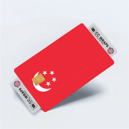 2PK Singapore Flag Credit Card Sticker Skin Vinyl Decal Protector