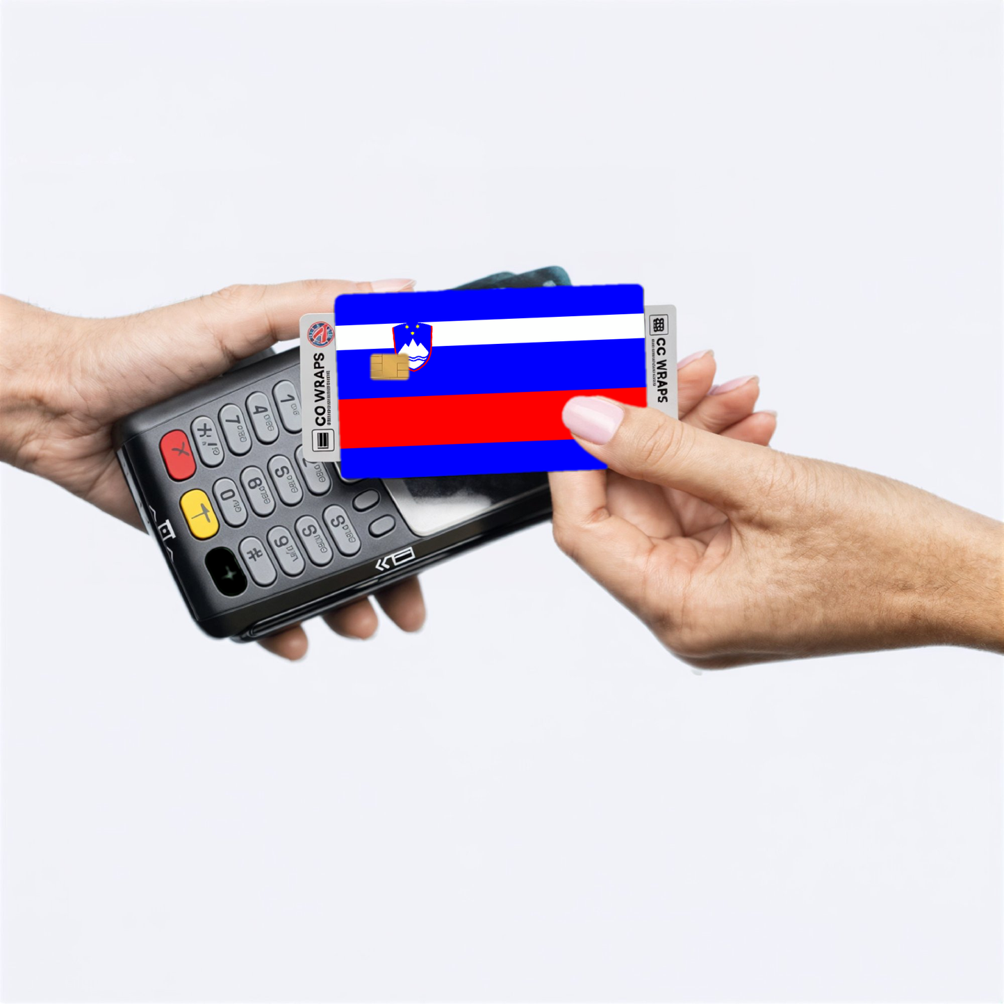 2PK Slovenia Flag Credit Card Sticker Skin Vinyl Decal Protector