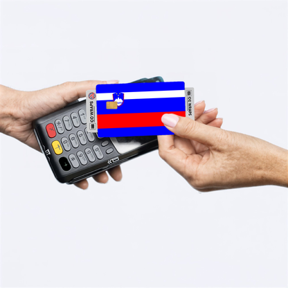 2PK Slovenia Flag Credit Card Sticker Skin Vinyl Decal Protector