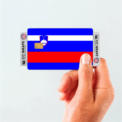 2PK Slovenia Flag Credit Card Sticker Skin Vinyl Decal Protector