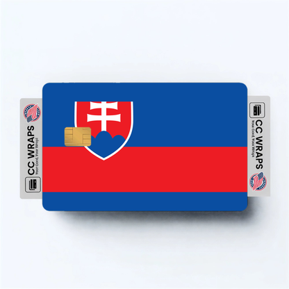 2PK Slovakia Flag Credit Card Sticker Skin Vinyl Decal Protector