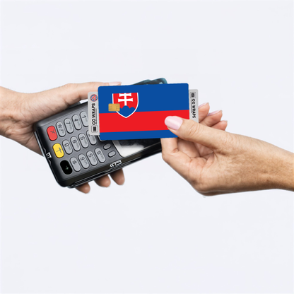 2PK Slovakia Flag Credit Card Sticker Skin Vinyl Decal Protector