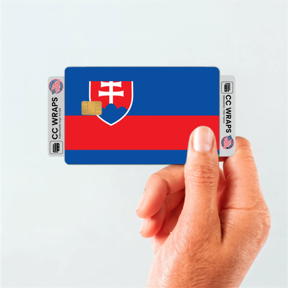 2PK Slovakia Flag Credit Card Sticker Skin Vinyl Decal Protector