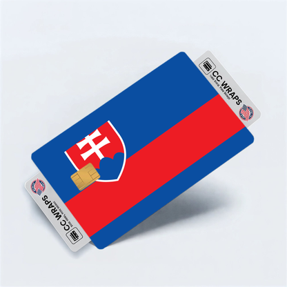 2PK Slovakia Flag Credit Card Sticker Skin Vinyl Decal Protector