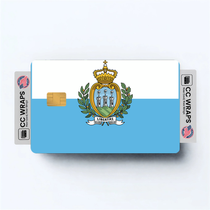 2PK San Marino Flag Credit Card Sticker Skin Vinyl Decal Protector