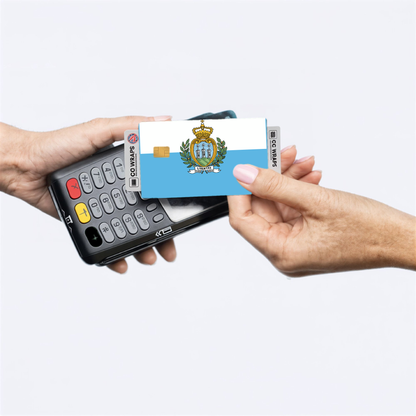 2PK San Marino Flag Credit Card Sticker Skin Vinyl Decal Protector