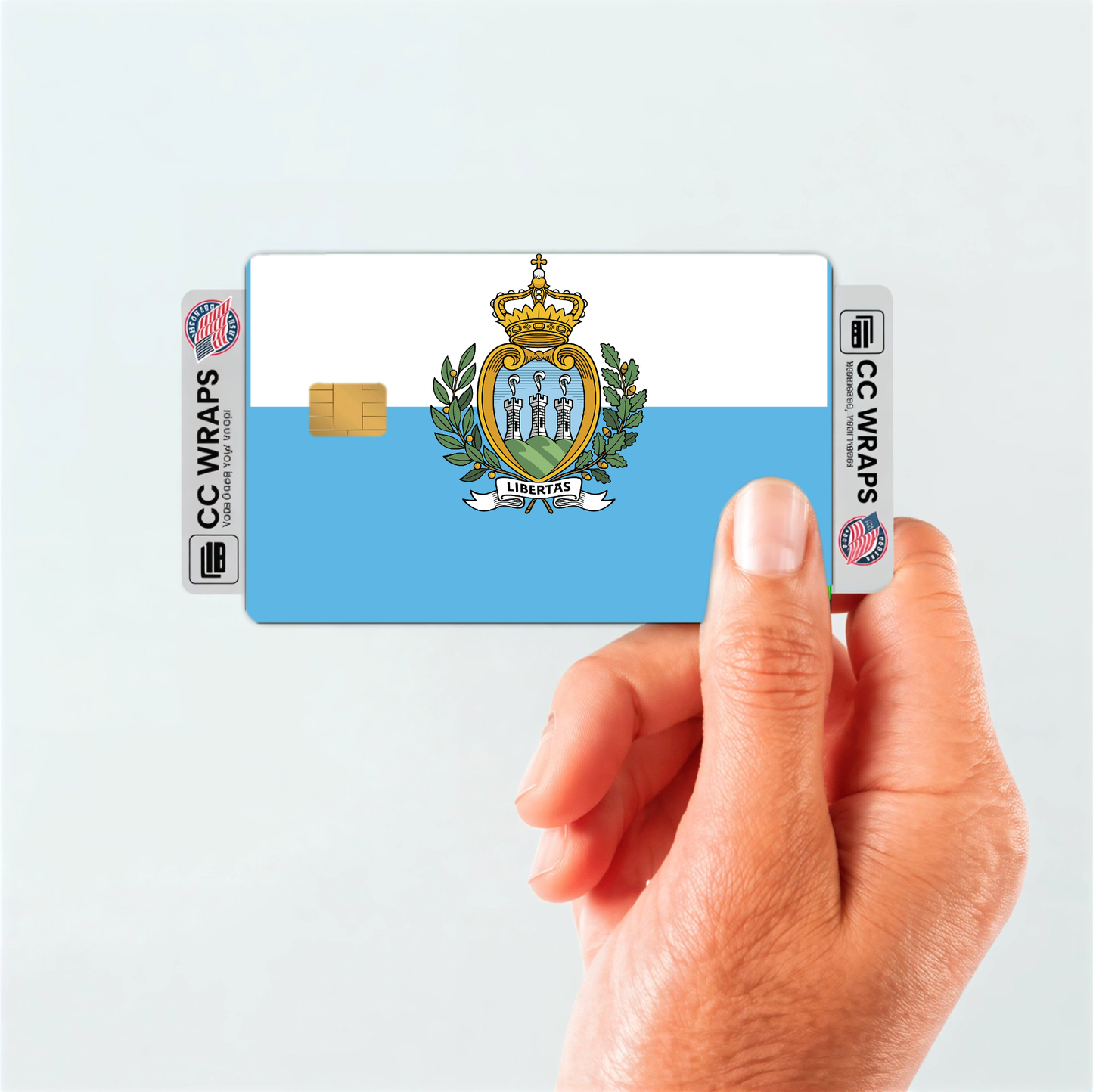 2PK San Marino Flag Credit Card Sticker Skin Vinyl Decal Protector