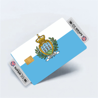 2PK San Marino Flag Credit Card Sticker Skin Vinyl Decal Protector