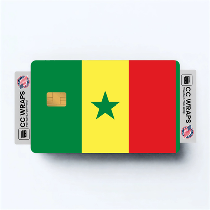 2PK Senegal Flag Credit Card Sticker Skin Vinyl Decal Protector