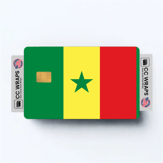 2PK Senegal Flag Credit Card Sticker Skin Vinyl Decal Protector