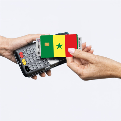 2PK Senegal Flag Credit Card Sticker Skin Vinyl Decal Protector