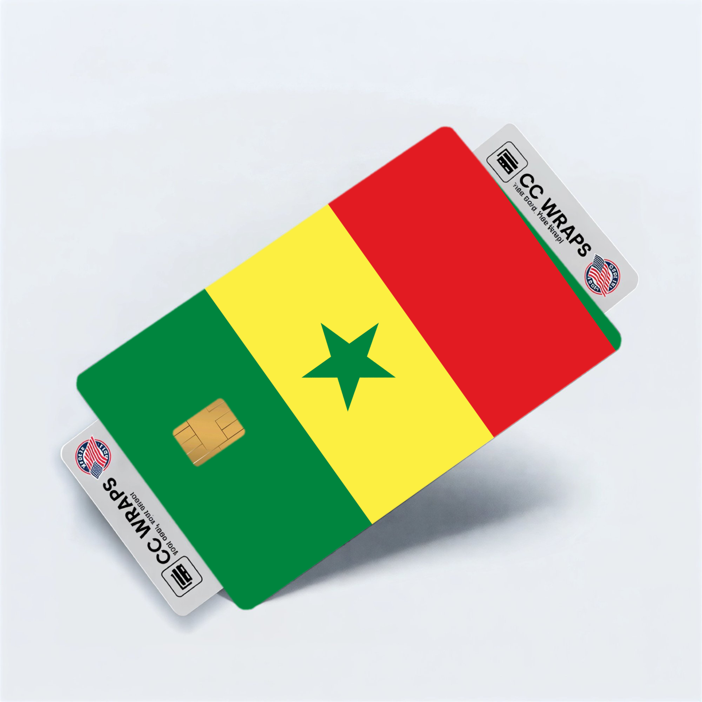 2PK Senegal Flag Credit Card Sticker Skin Vinyl Decal Protector