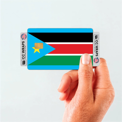 2PK South Sudan Flag Credit Card Sticker Skin Vinyl Decal Protector