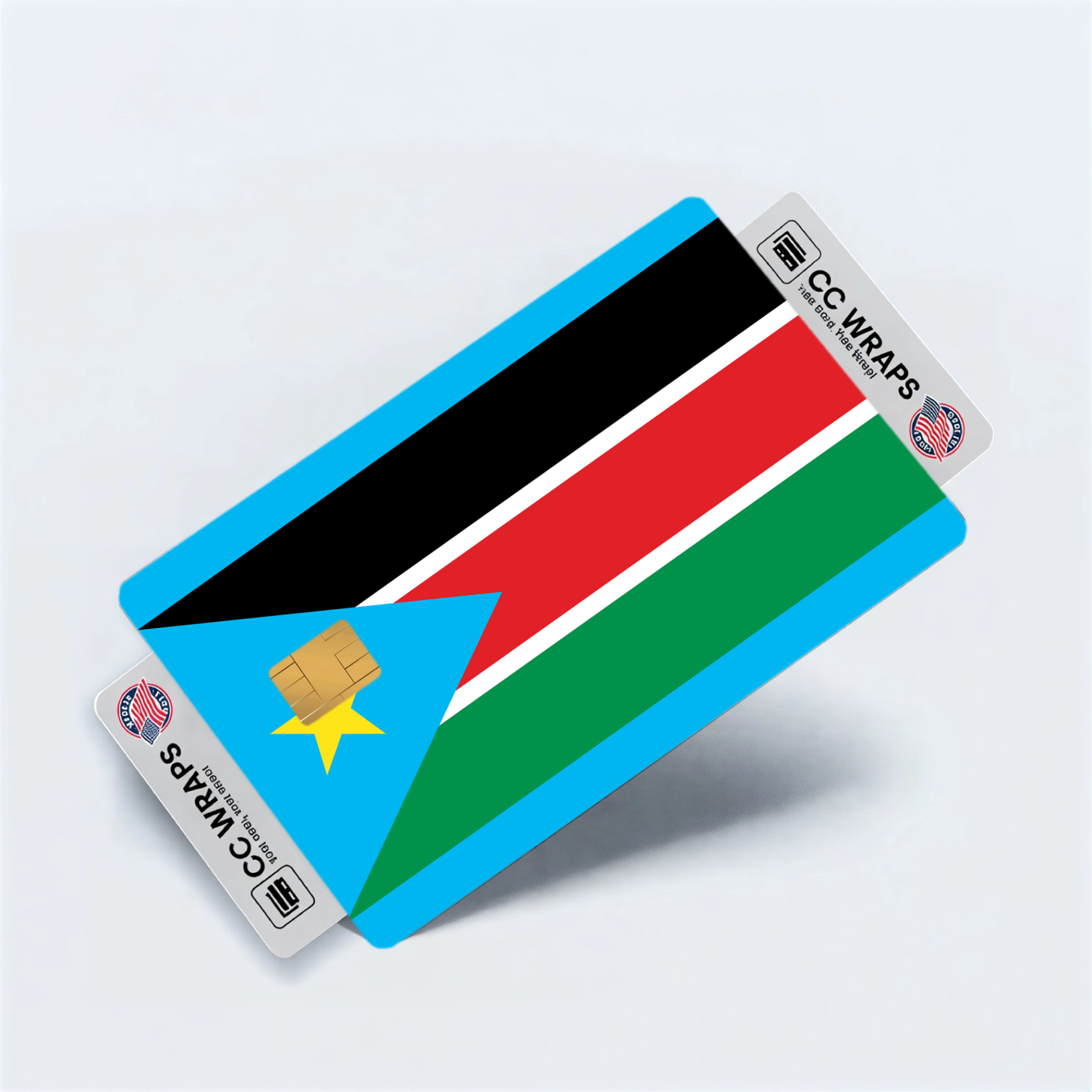 2PK South Sudan Flag Credit Card Sticker Skin Vinyl Decal Protector