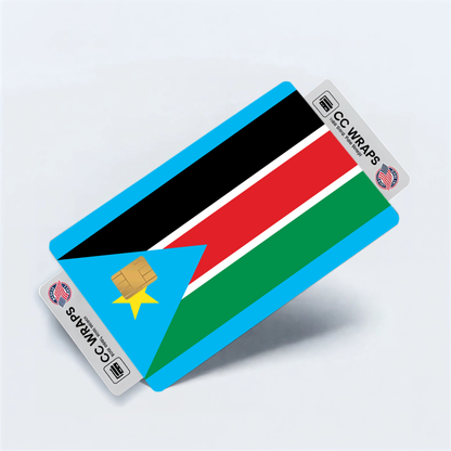 2PK South Sudan Flag Credit Card Sticker Skin Vinyl Decal Protector