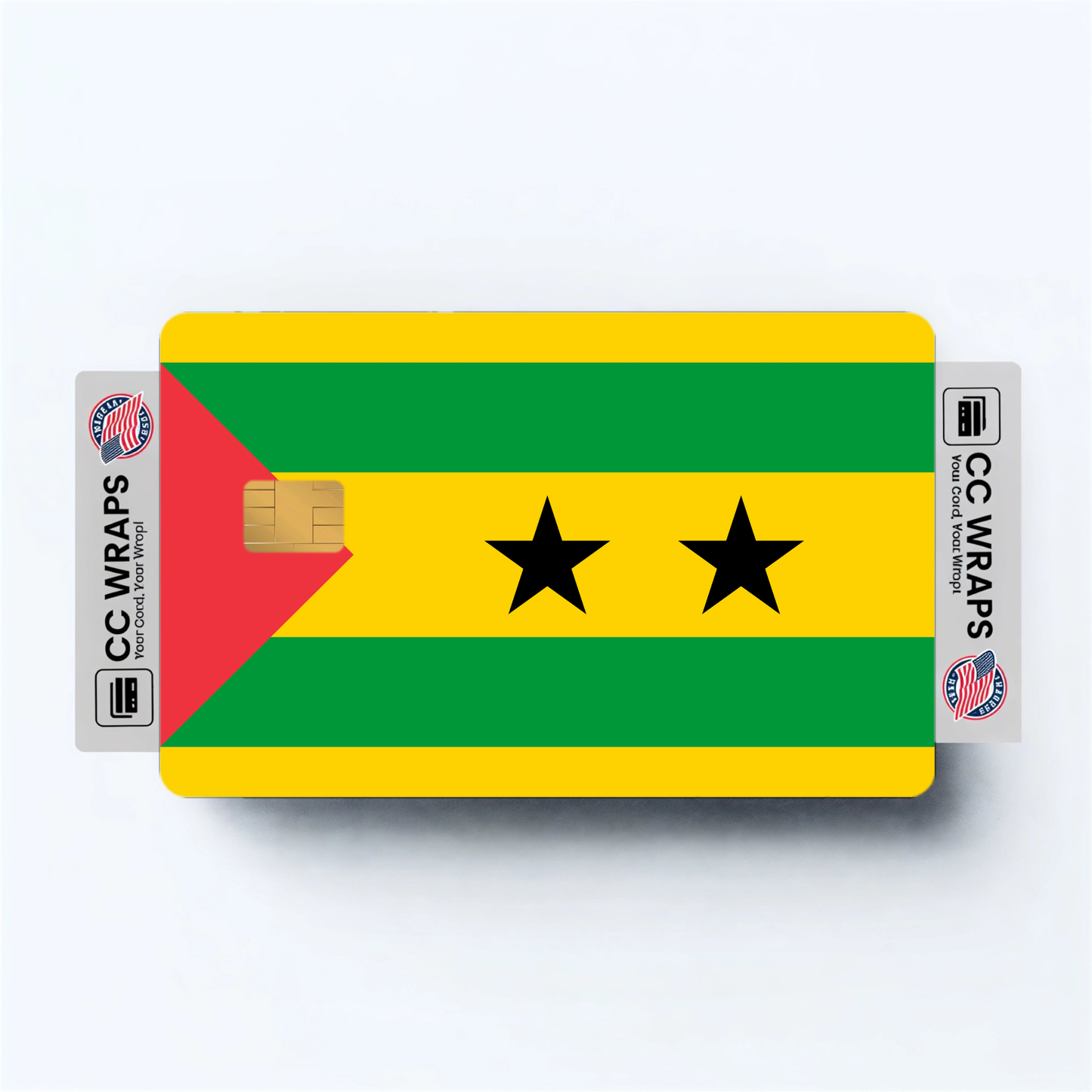 2PK Sao Tome and Principe Flag Credit Card Sticker Skin Vinyl Decal Protector