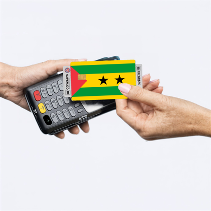 2PK Sao Tome and Principe Flag Credit Card Sticker Skin Vinyl Decal Protector