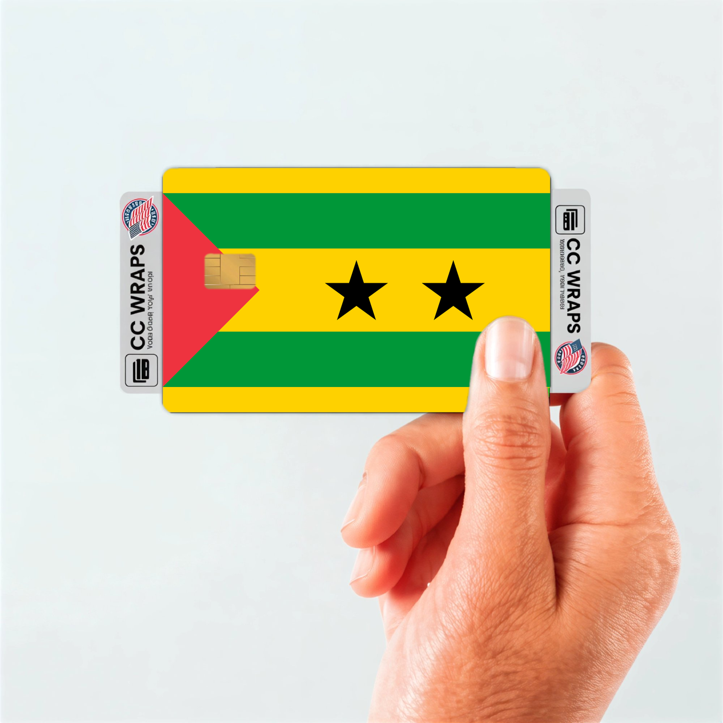 2PK Sao Tome and Principe Flag Credit Card Sticker Skin Vinyl Decal Protector