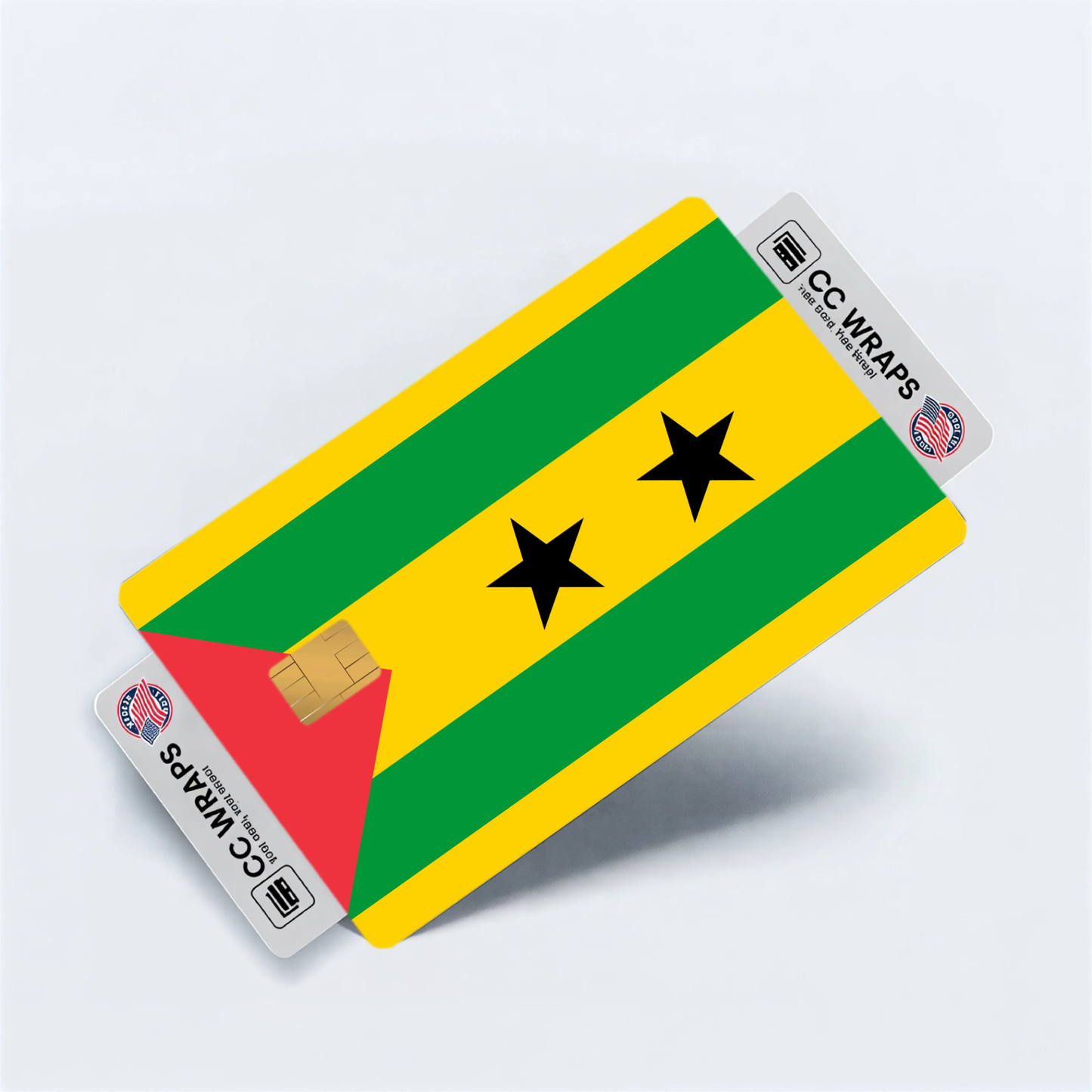 2PK Sao Tome and Principe Flag Credit Card Sticker Skin Vinyl Decal Protector
