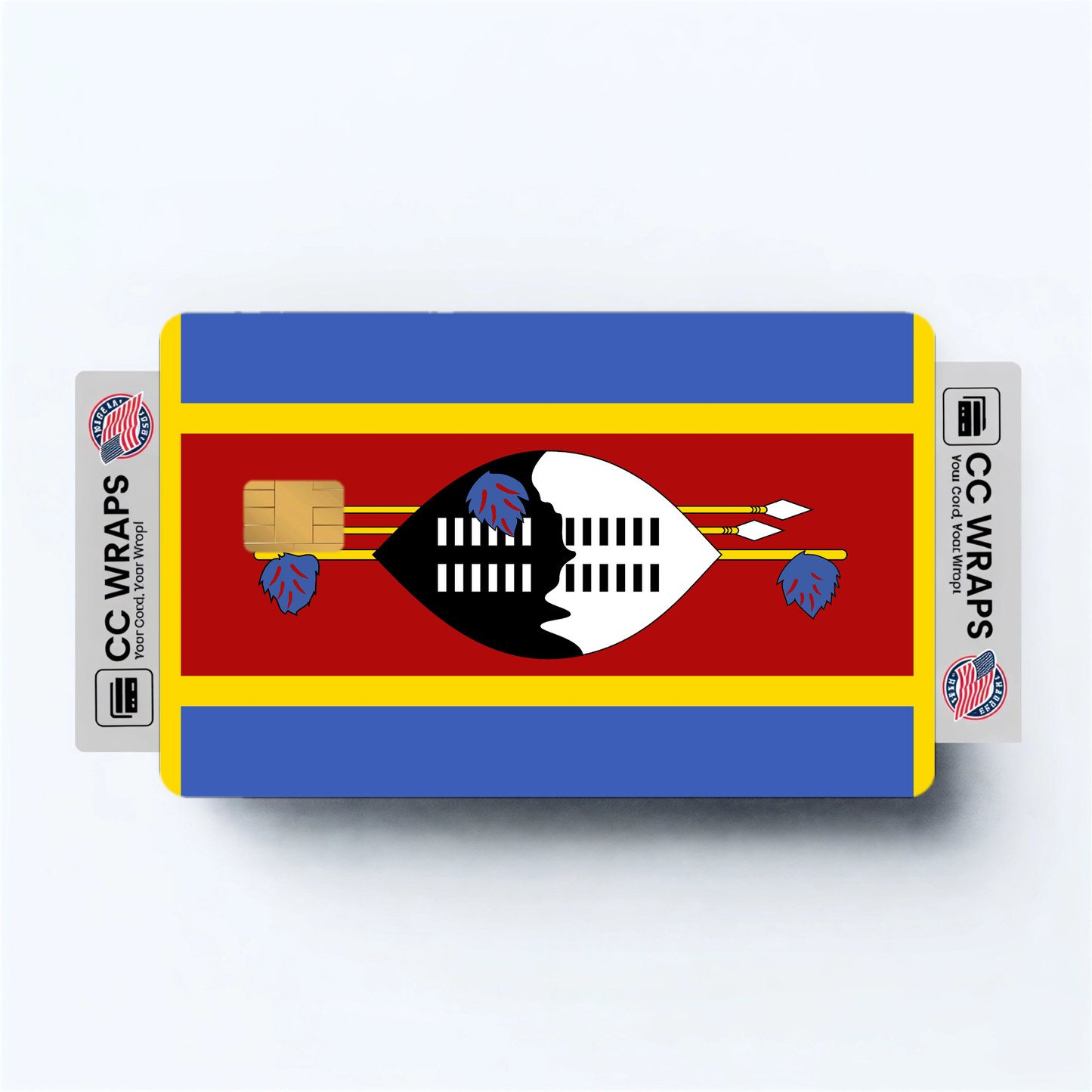2PK Eswatini Flag Credit Card Sticker Skin Vinyl Decal Protector