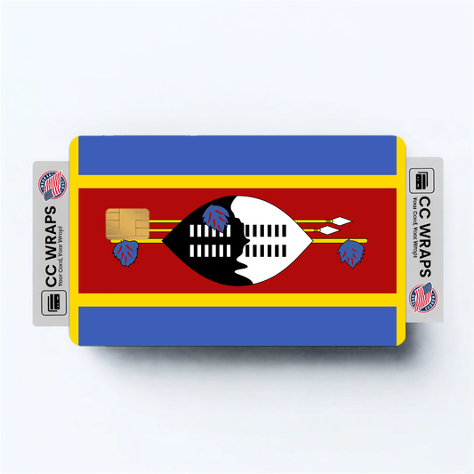 2PK Eswatini Flag Credit Card Sticker Skin Vinyl Decal Protector