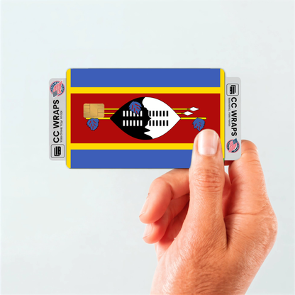 2PK Eswatini Flag Credit Card Sticker Skin Vinyl Decal Protector