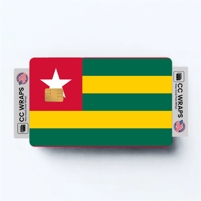 2PK Togo Flag Credit Card Sticker Skin Vinyl Decal Protector