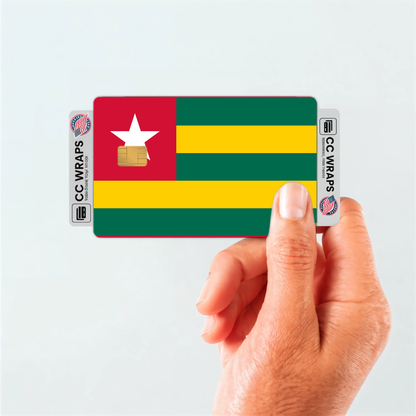 2PK Togo Flag Credit Card Sticker Skin Vinyl Decal Protector