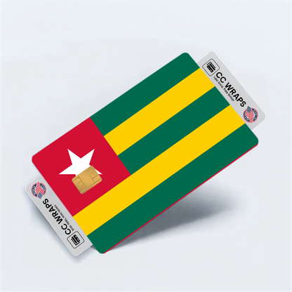 2PK Togo Flag Credit Card Sticker Skin Vinyl Decal Protector