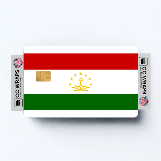2PK Tajikistan Flag Credit Card Sticker Skin Vinyl Decal Protector