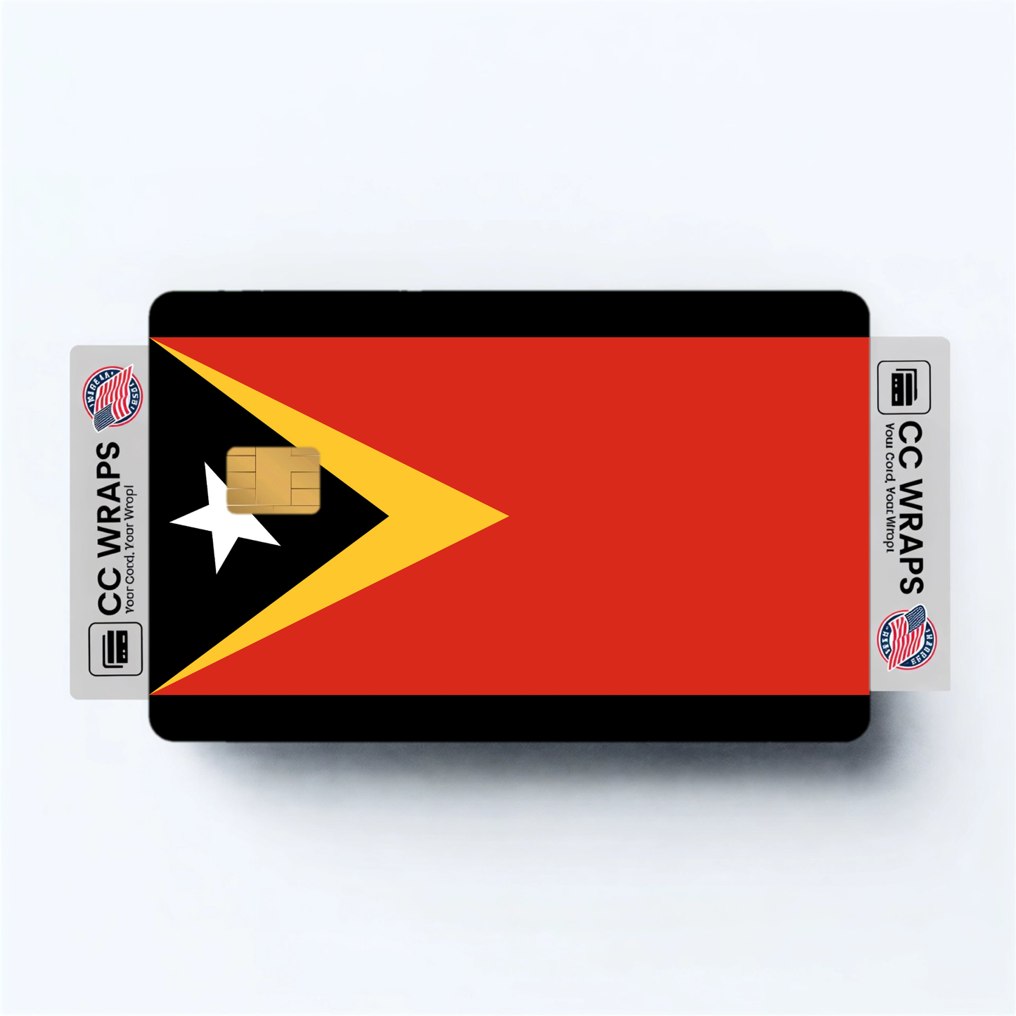 2PK Timor-Leste Flag Credit Card Sticker Skin Vinyl Decal Protector