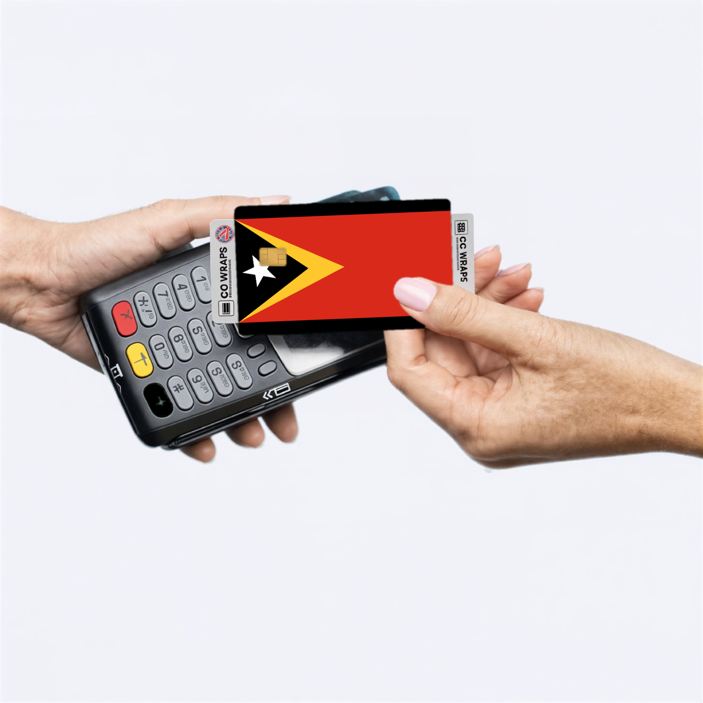 2PK Timor-Leste Flag Credit Card Sticker Skin Vinyl Decal Protector