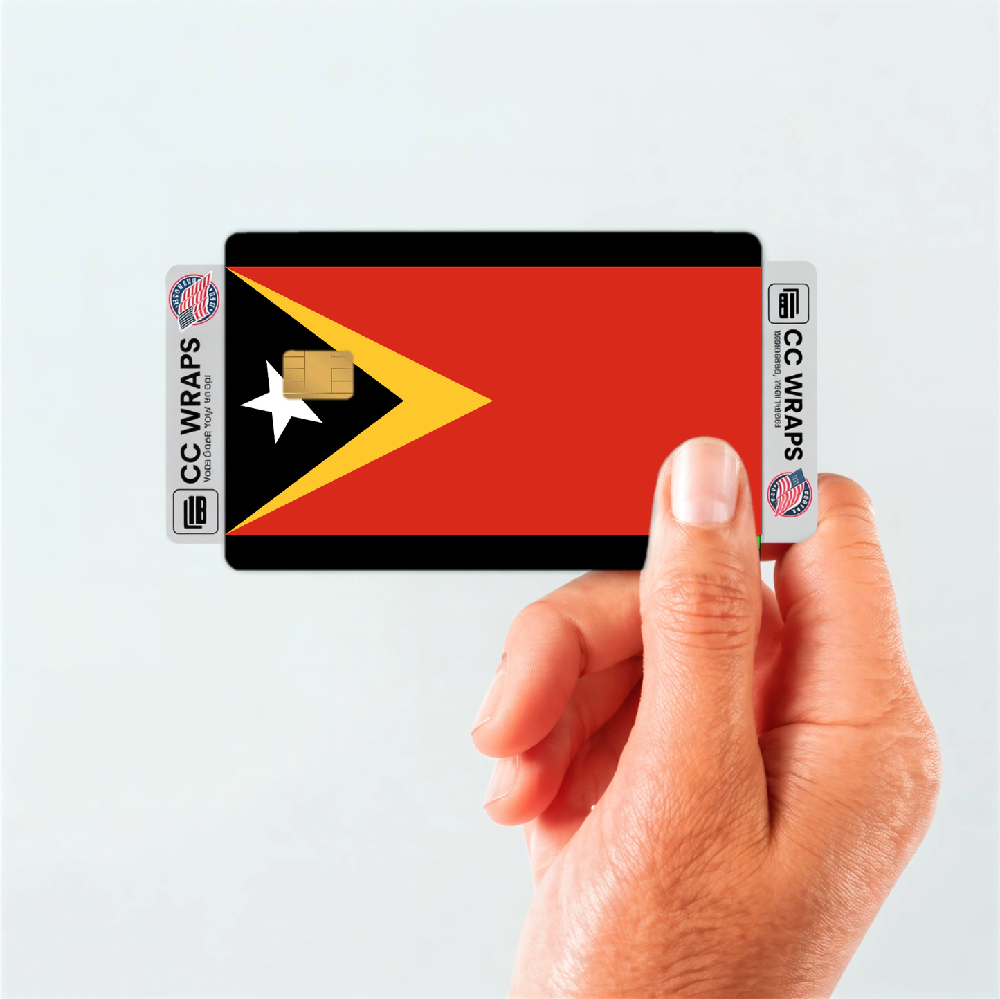 2PK Timor-Leste Flag Credit Card Sticker Skin Vinyl Decal Protector