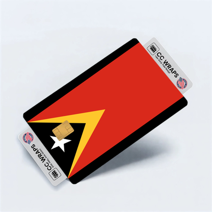 2PK Timor-Leste Flag Credit Card Sticker Skin Vinyl Decal Protector