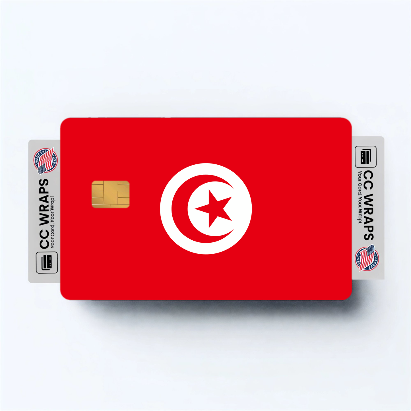 2PK Tunisia Flag Credit Card Sticker Skin Vinyl Decal Protector