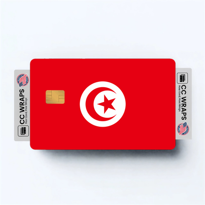 2PK Tunisia Flag Credit Card Sticker Skin Vinyl Decal Protector