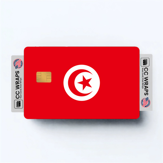 2PK Tunisia Flag Credit Card Sticker Skin Vinyl Decal Protector