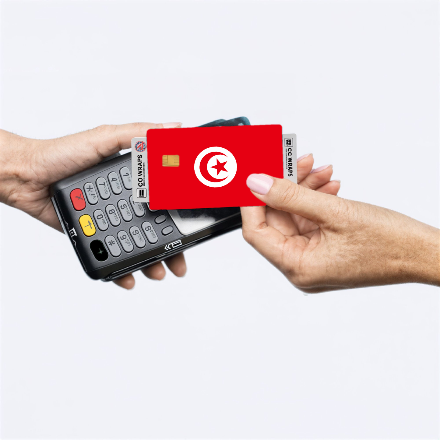 2PK Tunisia Flag Credit Card Sticker Skin Vinyl Decal Protector
