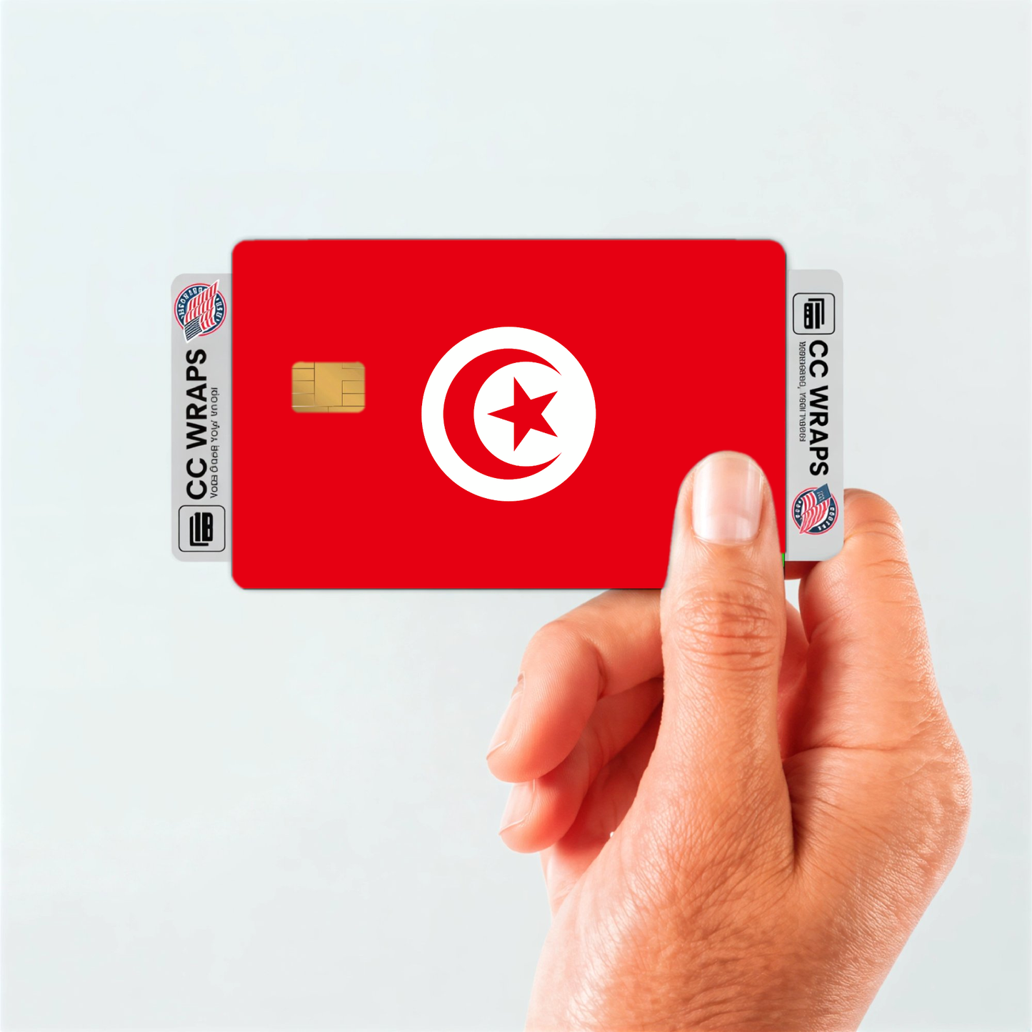 2PK Tunisia Flag Credit Card Sticker Skin Vinyl Decal Protector