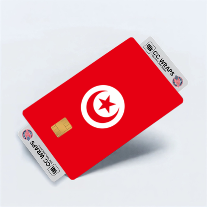 2PK Tunisia Flag Credit Card Sticker Skin Vinyl Decal Protector