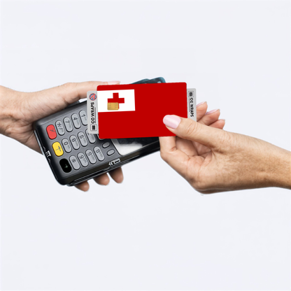 2PK Tonga Flag Credit Card Sticker Skin Vinyl Decal Protector