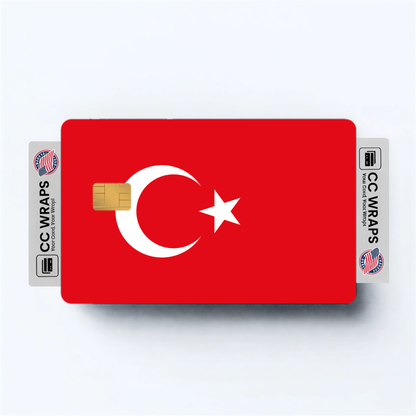 2PK Turkey Flag Credit Card Sticker Skin Vinyl Decal Protector