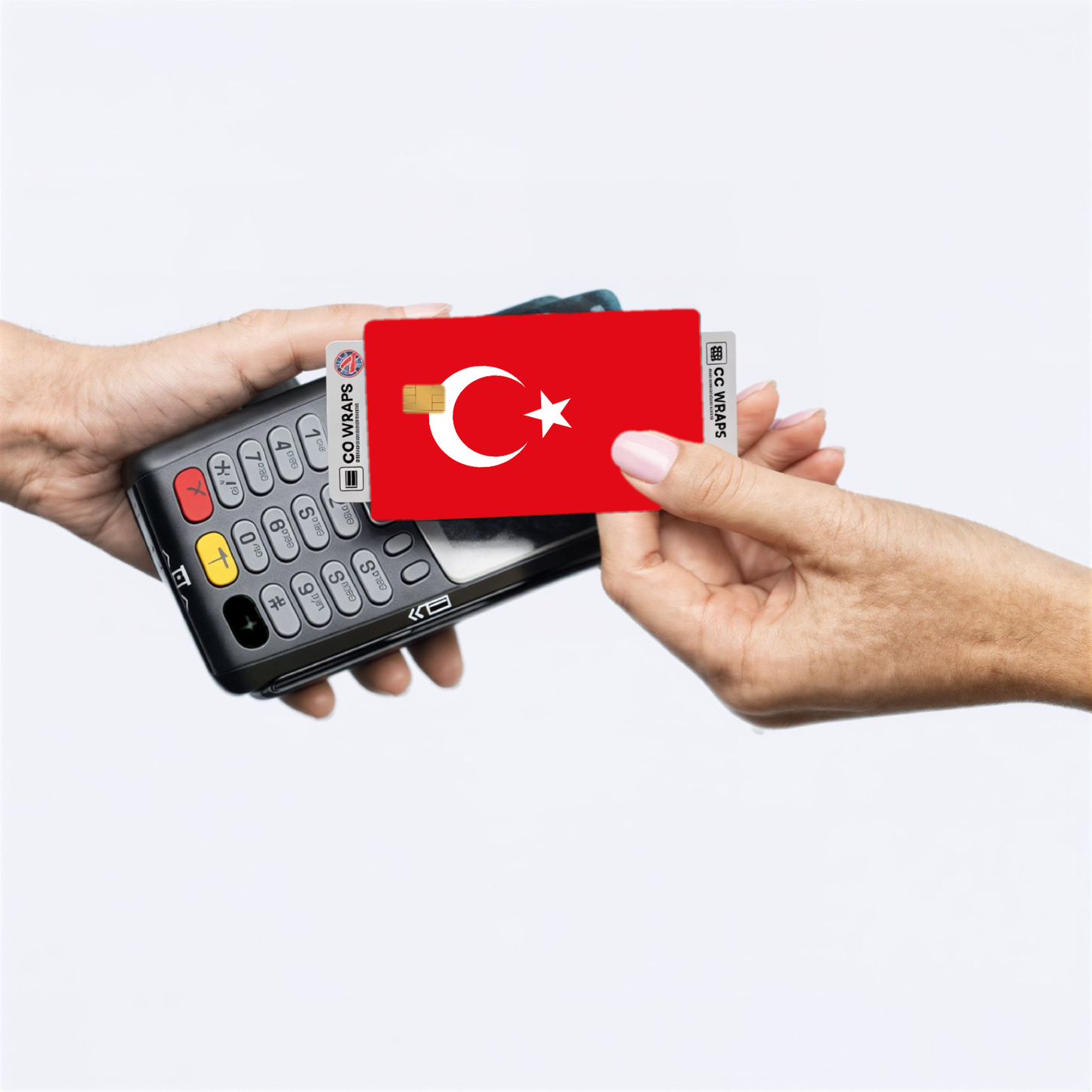 2PK Turkey Flag Credit Card Sticker Skin Vinyl Decal Protector