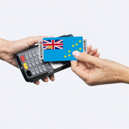 2PK Tuvalu Flag Credit Card Sticker Skin Vinyl Decal Protector