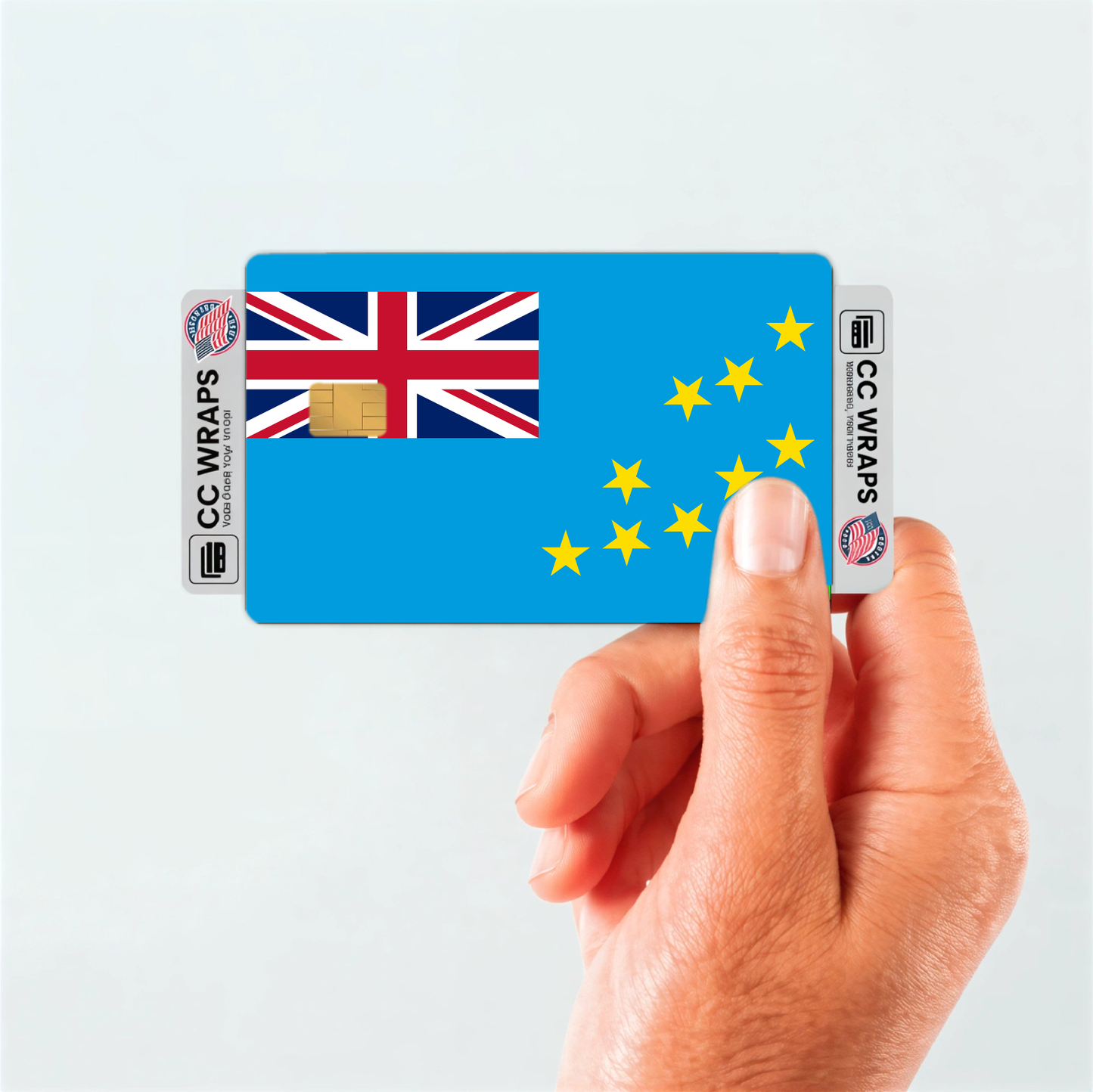 2PK Tuvalu Flag Credit Card Sticker Skin Vinyl Decal Protector