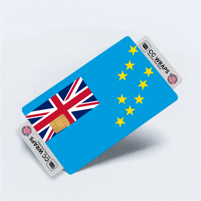 2PK Tuvalu Flag Credit Card Sticker Skin Vinyl Decal Protector