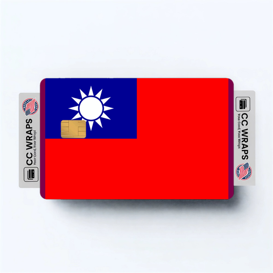 2PK Taiwan, Province of China Flag Credit Card Sticker Skin Vinyl Decal Protector
